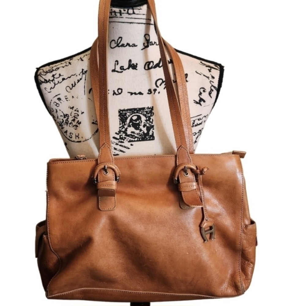 Etienne Aigner Vintage Camel Leather Shoulder Bag